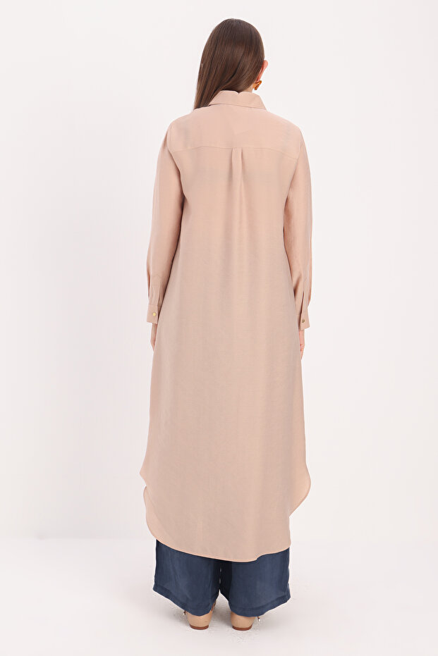 Základní tunika dlouhé košile s norkovou skrytou légou - 4