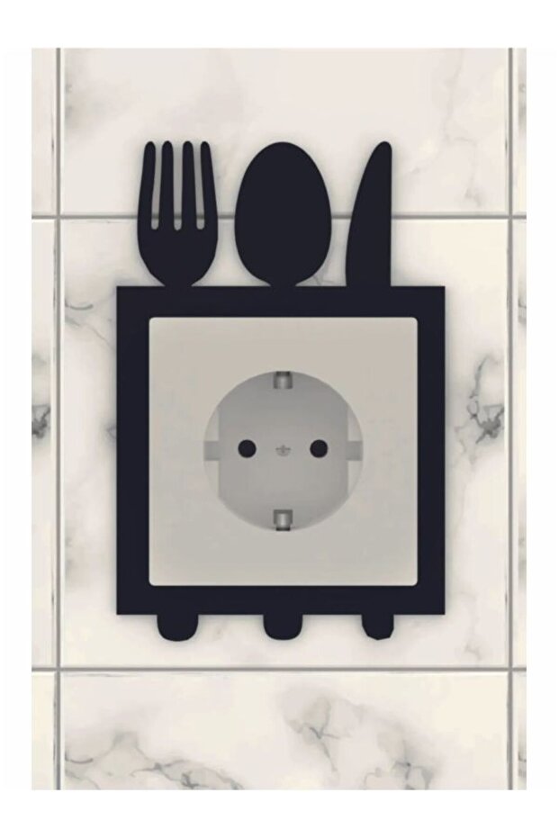Decorative Socket Frame with Fork and Spoon - 1