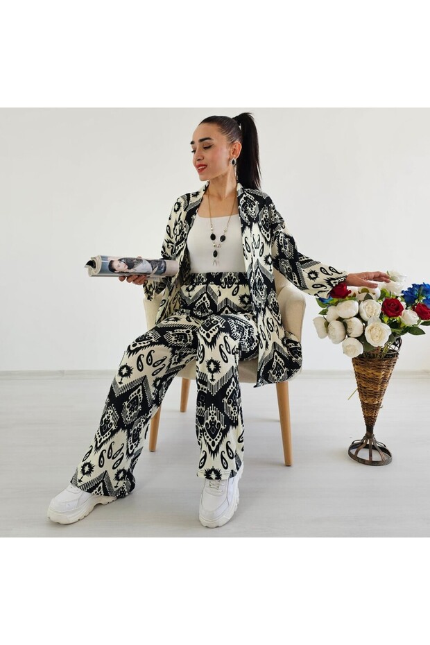 Trend Patterned Kimono Set - 4