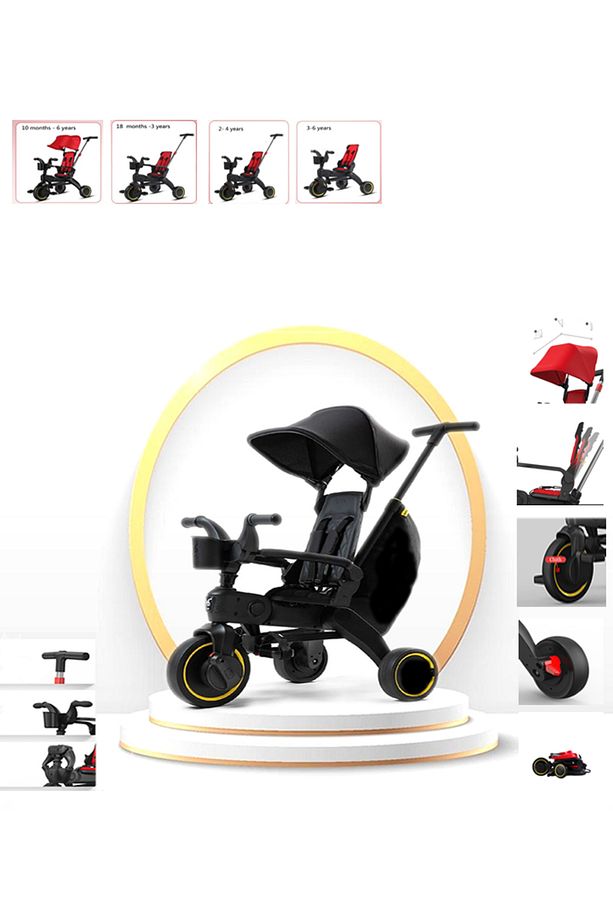 Trike Plus F3 Ebeveyn Kontrollü Katlanabilir Bisiklet Siyah - 1