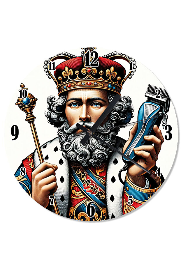 ساعة حائط مطبوعة من King Barber - 1