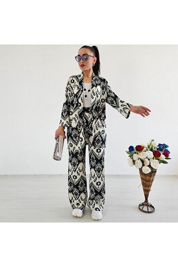 Trend Patterned Kimono Set - 1