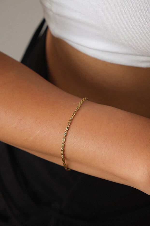 Steel Thin Paperclip Model Chain Bracelet Minimal Chain Snail Non-Tarnish 2mm 17Cm+4Cm&21Cm