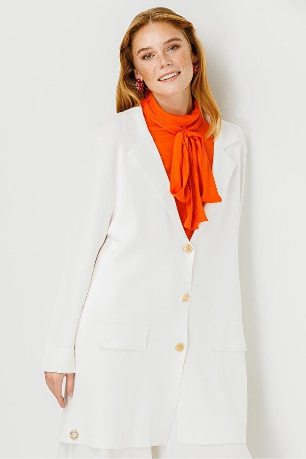 Triko Ceket Ekru - 6