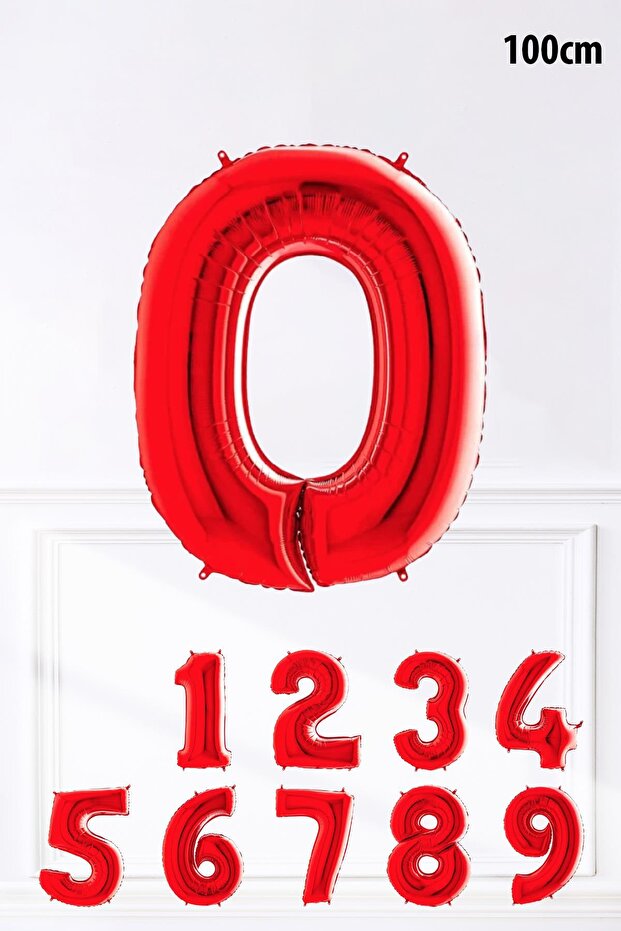 Red number foil balloon large size red number age balloon 100cm 40inch