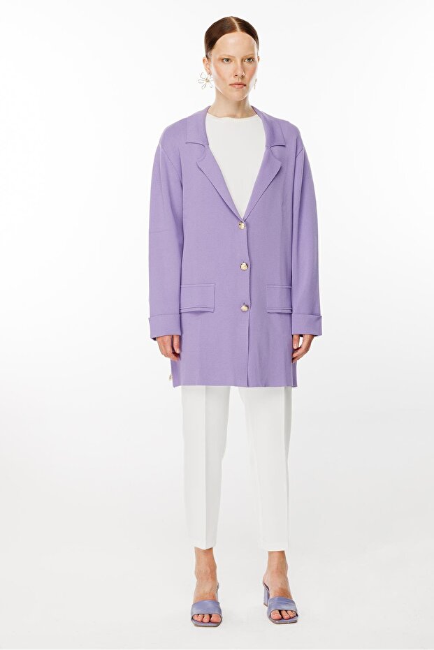 Triko Ceket LİLA - 2