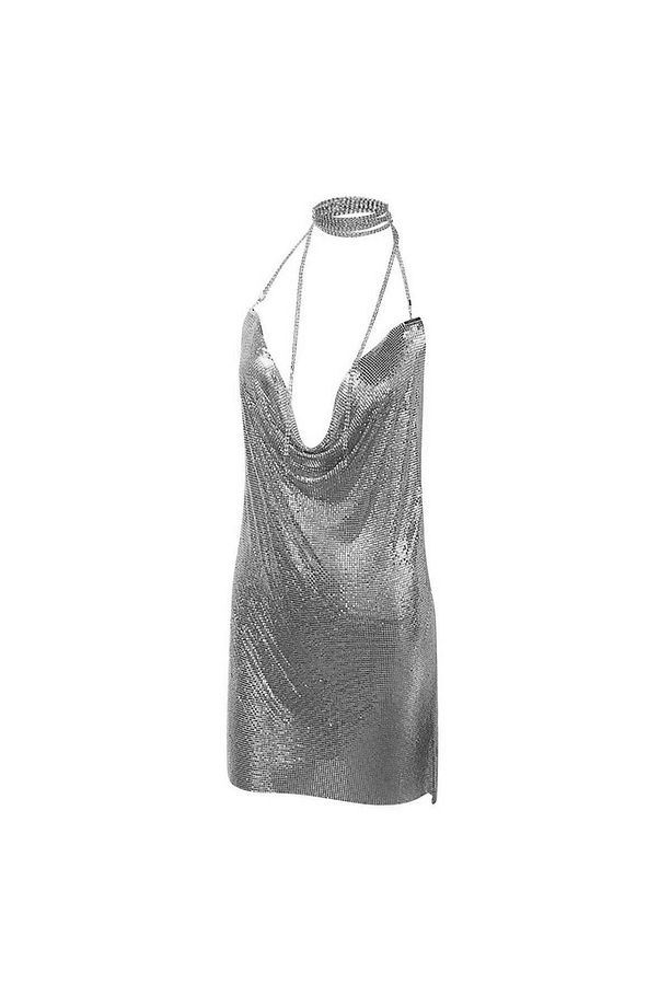 PARIS CHAINMAIL ELBİSE - SILVER - 1