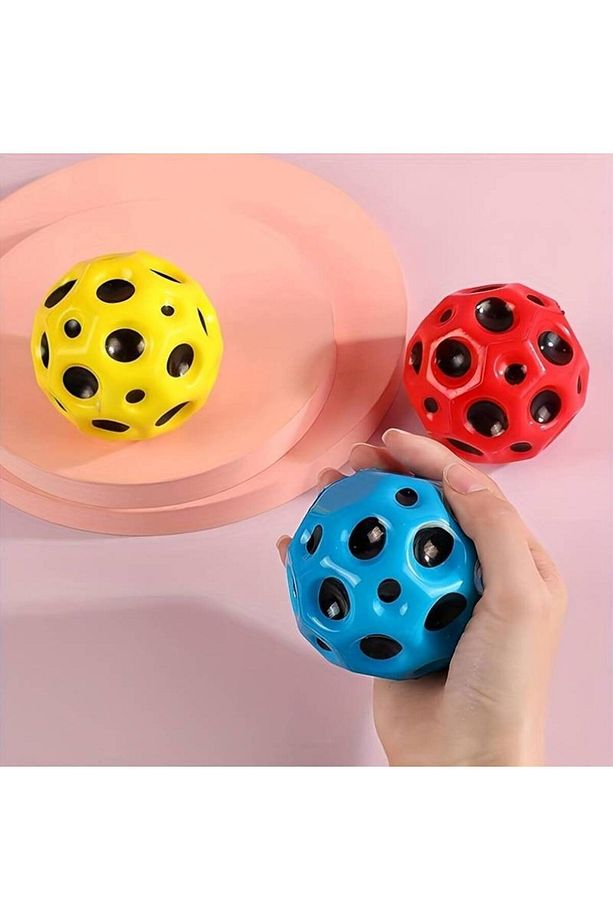 Yükseğe Zıplayan Delikli Bouncer Ball Space Ball Süper Uzay Topu 2 Adet Ay Top Moon Ball - 2
