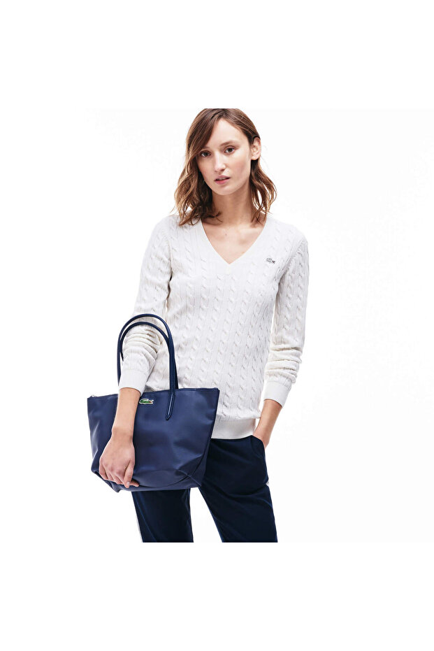 Small L.12.12 Kadın Lacivert Omuz Çantası - 5