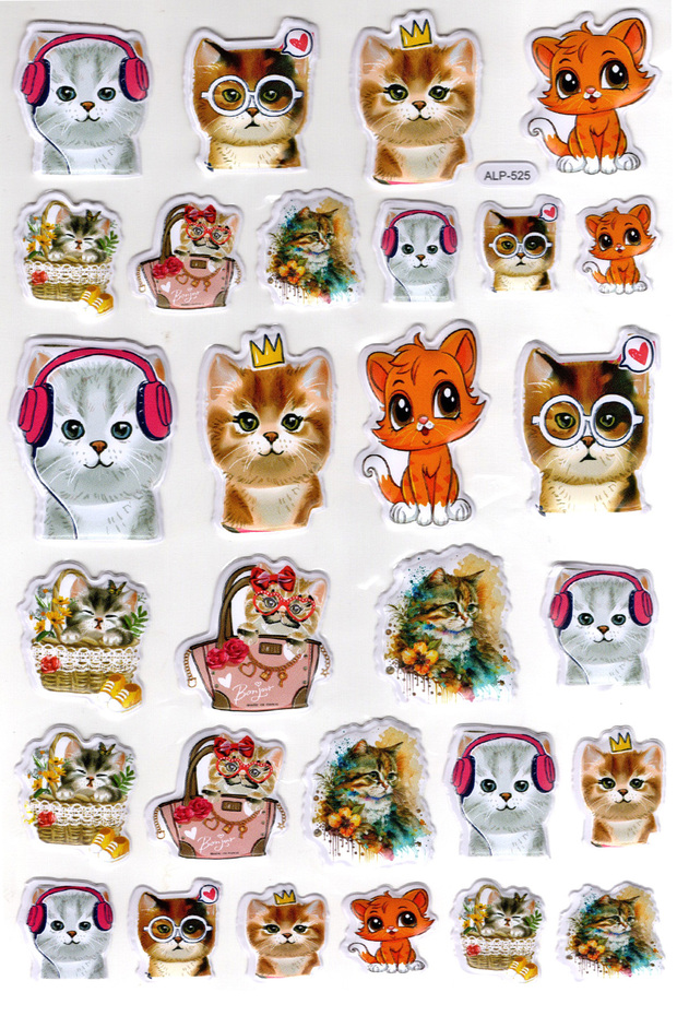 A4 Size Lim525 Model Sticker Notebook - Embossed and Planner Sticker, Cat Sticker