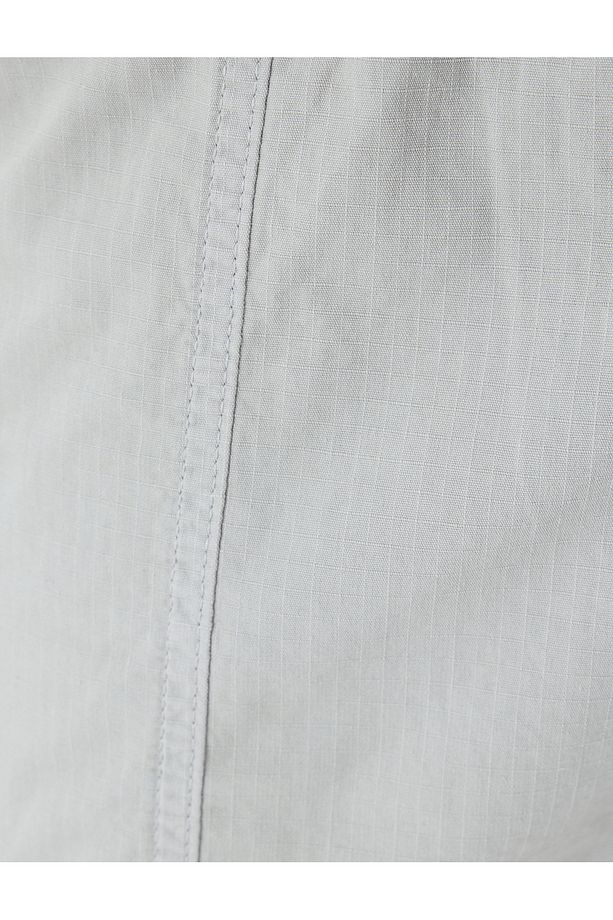 Chino Şort Bermuda Kargo Cep Detaylı Beli Bağcıklı Pamuklu - 6