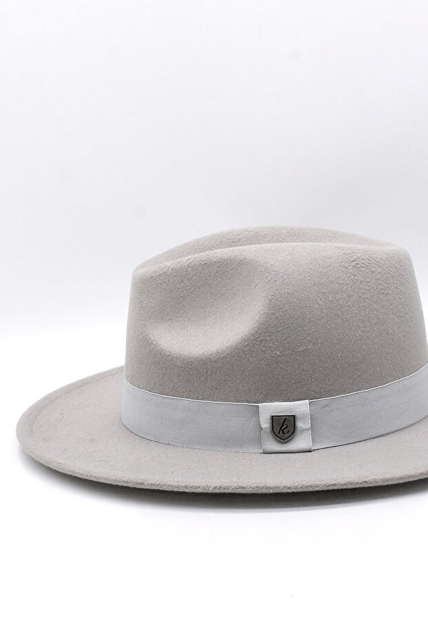 قبعة فيدورا رمادية قابلة للتعديل برباط بنما - 4