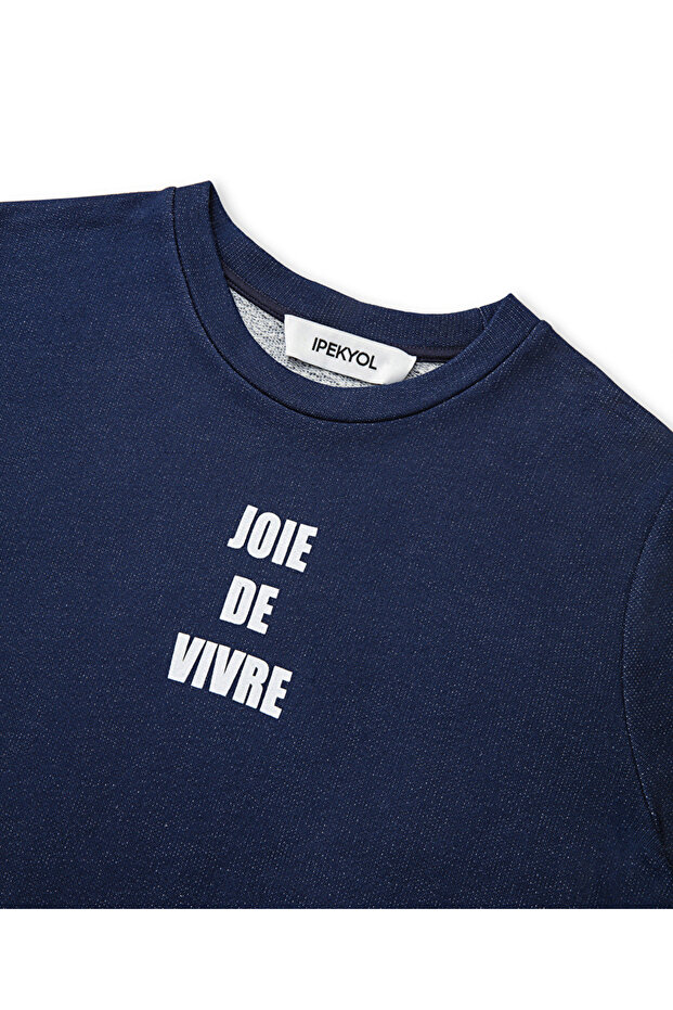 Slogan baskılı tişört - 4