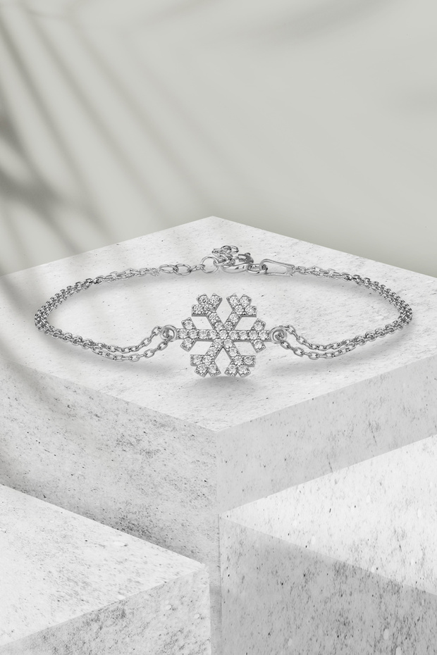 Kar Tanesi Gümüş Bileklik - 1