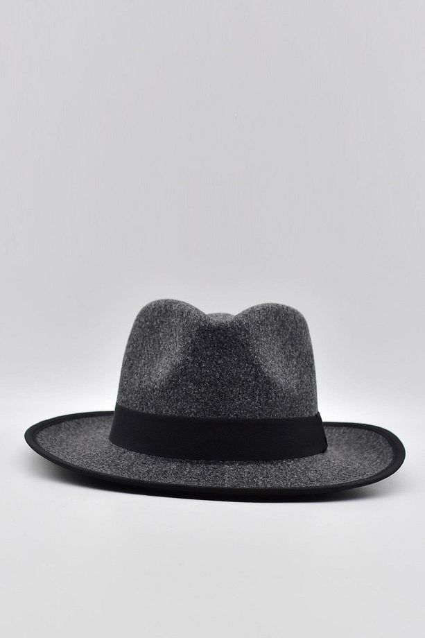 Vintage Erkek Fedora Fötr Şapka Panama İngiliz Trilby Kasket Gri - 3