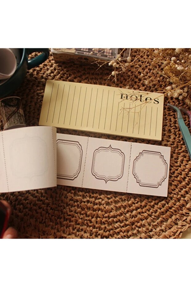قطعتان من دفتر ملاحظات Postit ذو الطراز العتيق مع دفتر يوميات منقوش - 3