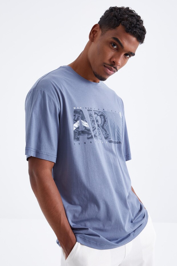 Petrol Air Printed O Neck Men's Oversize T-shirt - 88097
