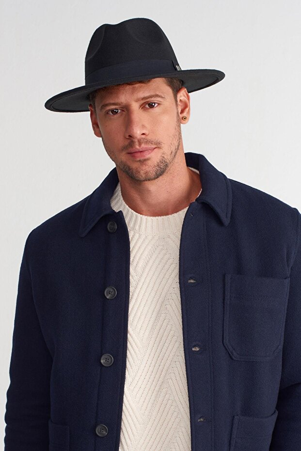 Kapelusz Fedora męski duży rozmiar 60 cm czarny - 2