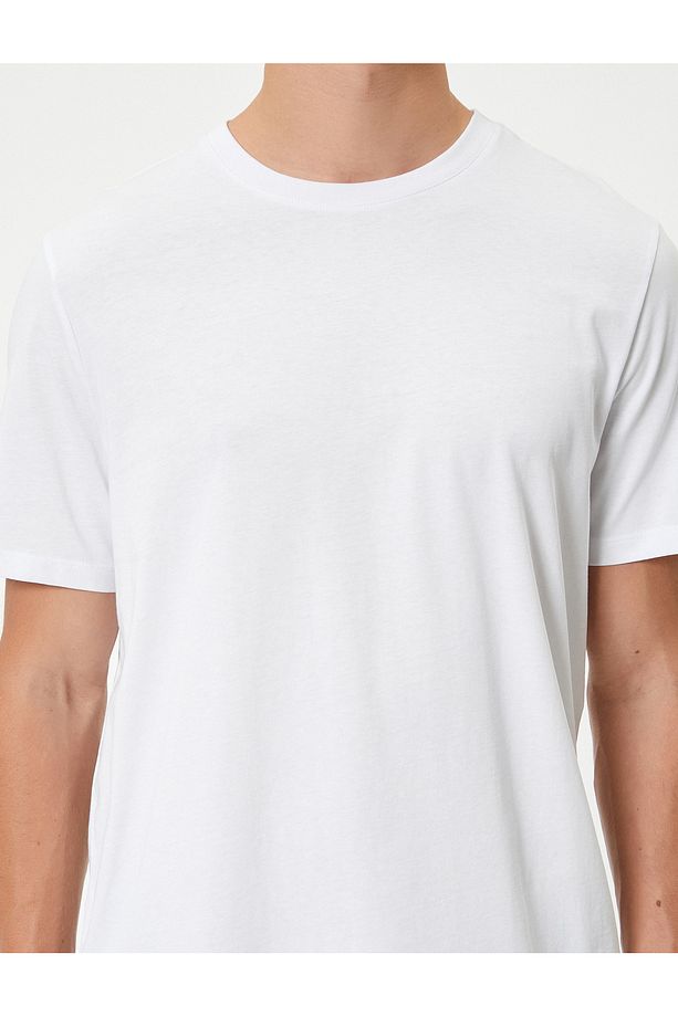 Basic Tişört Kısa Kollu Bisiklet Yaka Regular Fit Pamuklu - 5