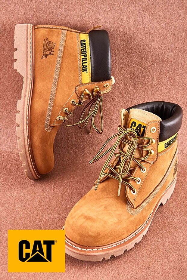 015g100095 Colorado Leather Caterpillar Unisex Boots Yellow