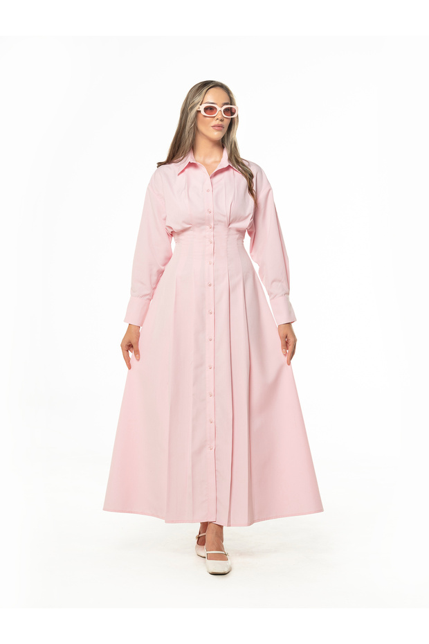 Pink Shirt Dress Pink Full Size