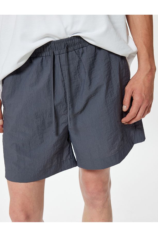 Oversize Şort Beli Bağcıklı Cep Detaylı - 5