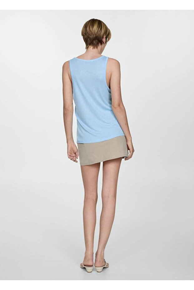 Askılı triko bluz - 4