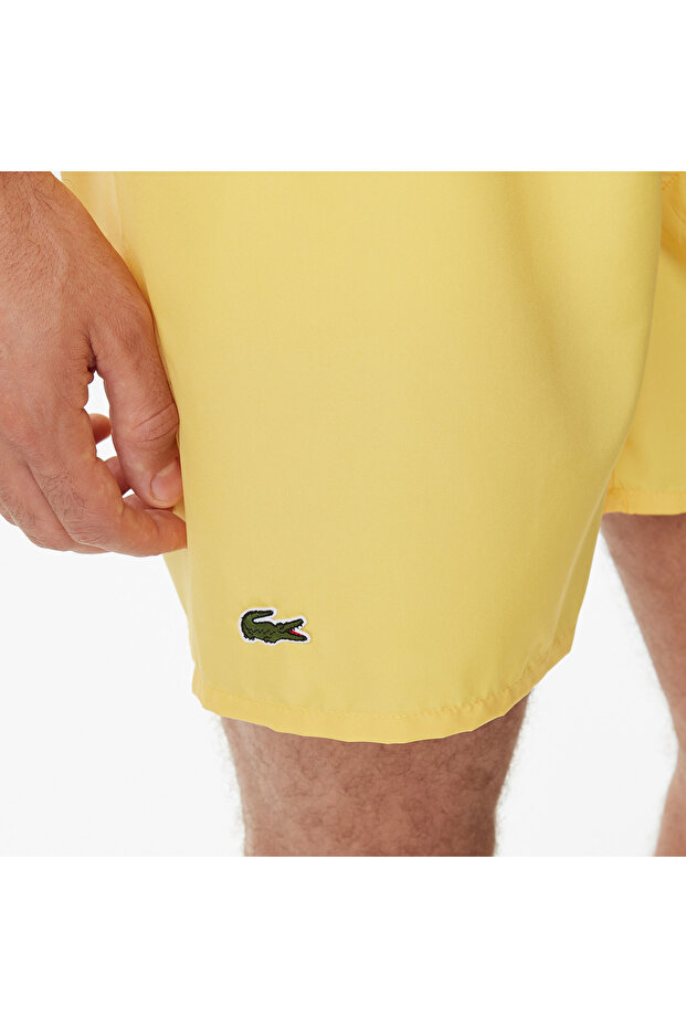 Erkek Baskılı Sarı Mayo Şort - 4