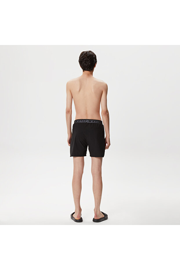 Erkek Regular Fit Baskılı Siyah Mayo Şort - 2