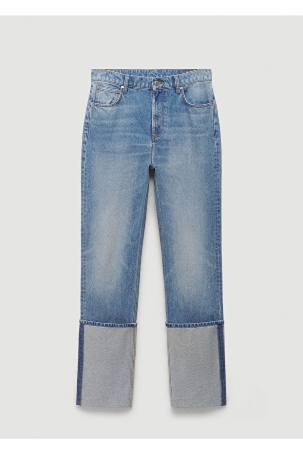 Paçaları kıvrık jean - 3