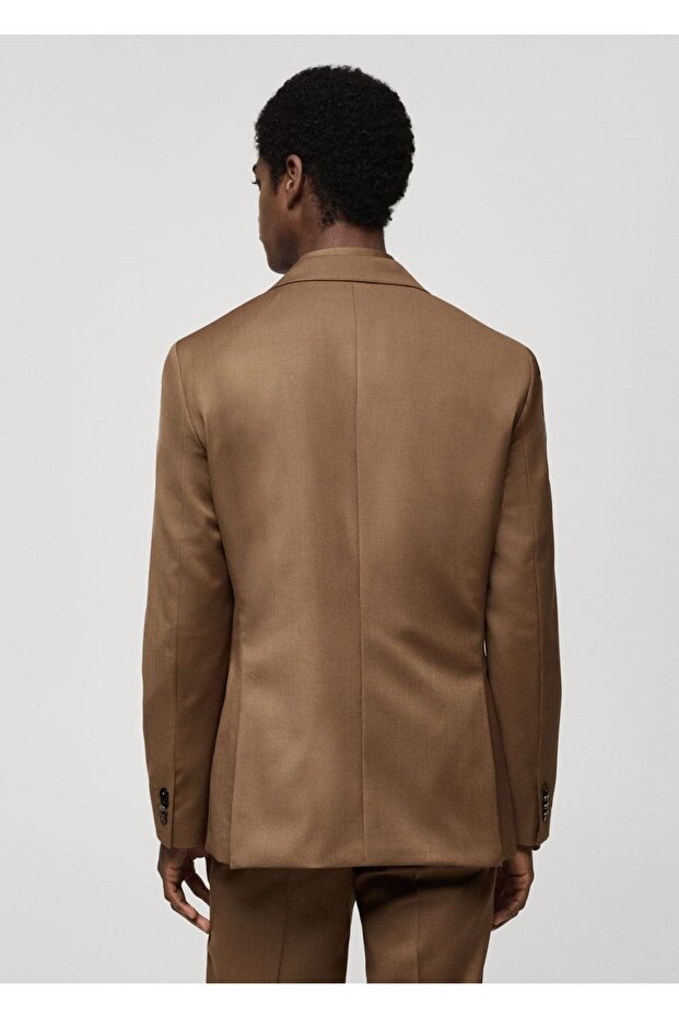 100% Unprocessed Wool Slim-Fit Blazer Jacket - 4