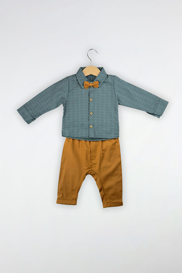 ربطة عنق منقوشة للرجال 2 قطعة مجموعة - 1