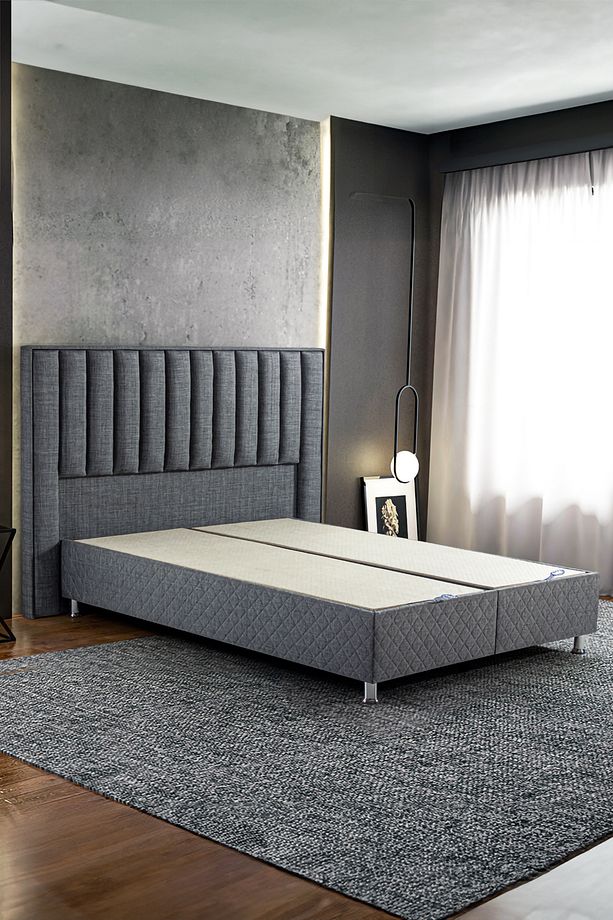 Quatro Plus Lüks Yatak Seti - Çift Kişiilk Yaylı Visco Yatak, Metal Baza ve Başlık Takımı 3'lü Set - 2
