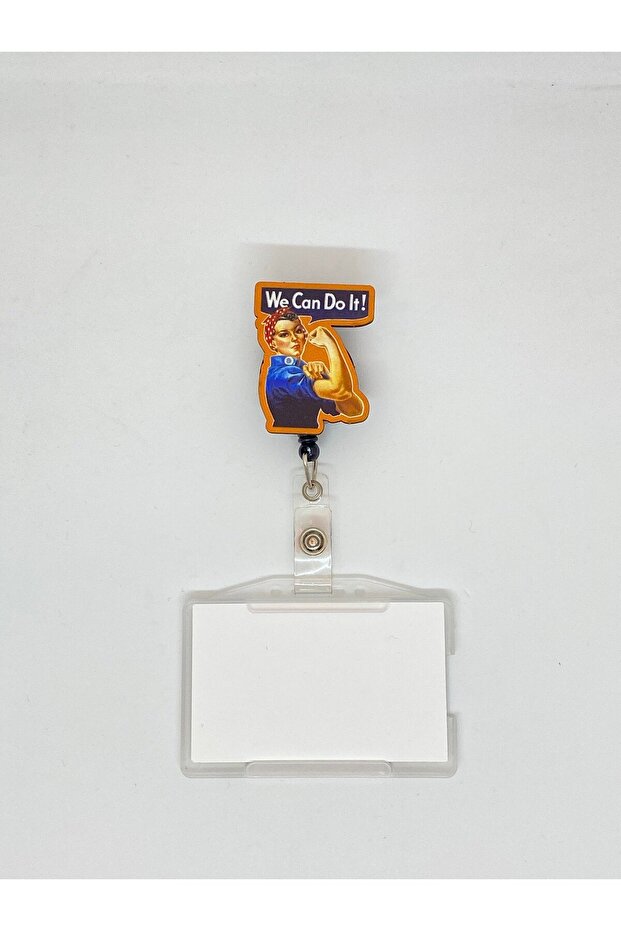 We Can Do It Themed Yoyo Card Holder Yoyo Badge Holder