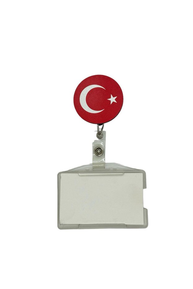 Turkish Flag Themed Yoyo Card Holder Yoyo Collar Card Holder