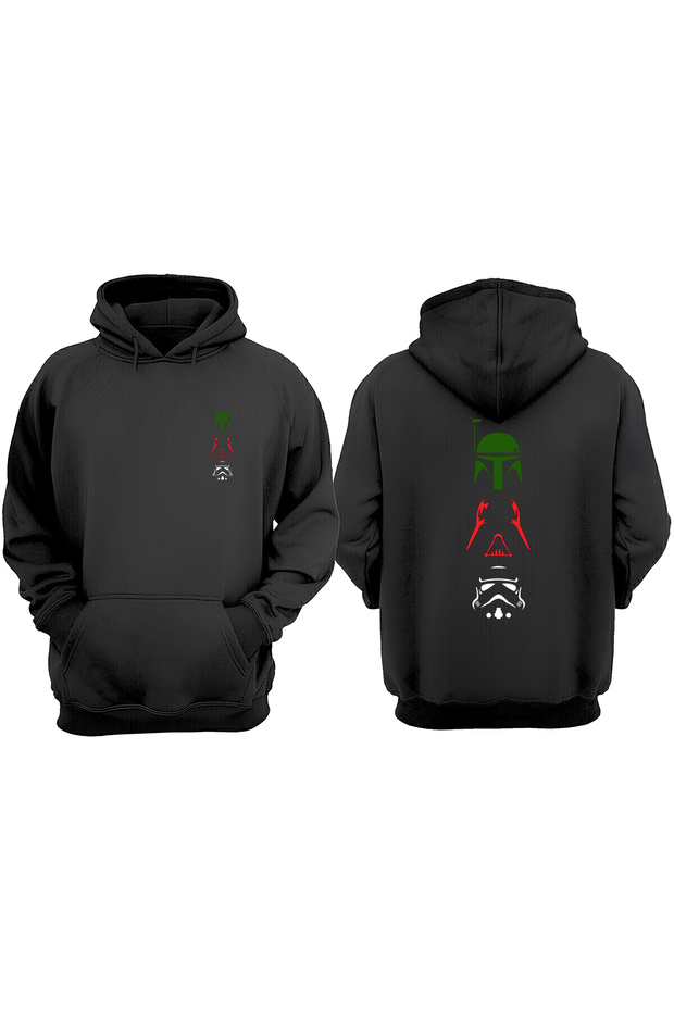 Unisex Black Wader - Front and Back Printed Regular Fit Sweatshirt