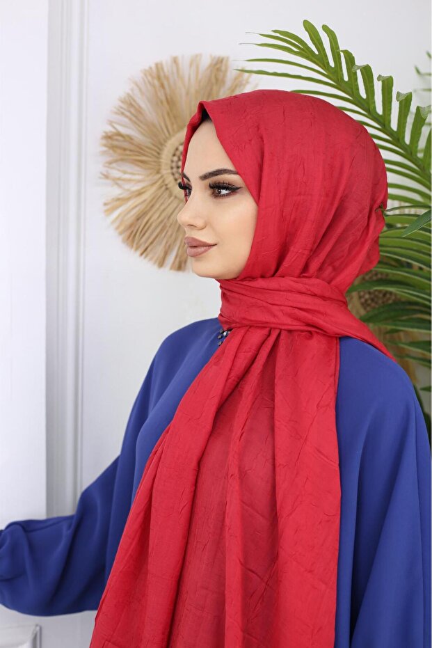 Tesettür Kadın Bambu Kraş Şal - 1