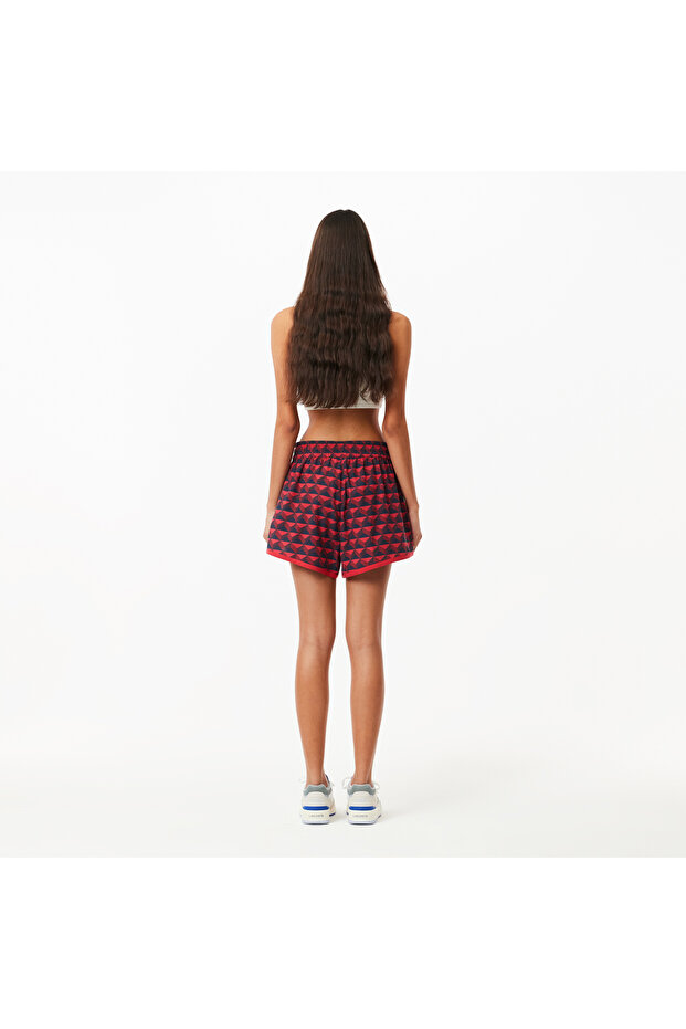 Kadın Baskılı Kırmızı Şort - 3