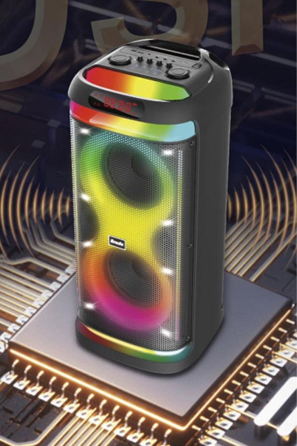 BTS-1993 Siyah RGB Ledli Mikrofonlu Kumandalı Bluetooth Hoparlör Parti Speaker - 6