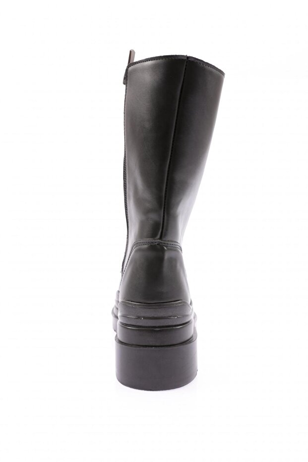 Kadın Kalın Taba Bağcıklı Bot Siyah 1230173122674 - 4