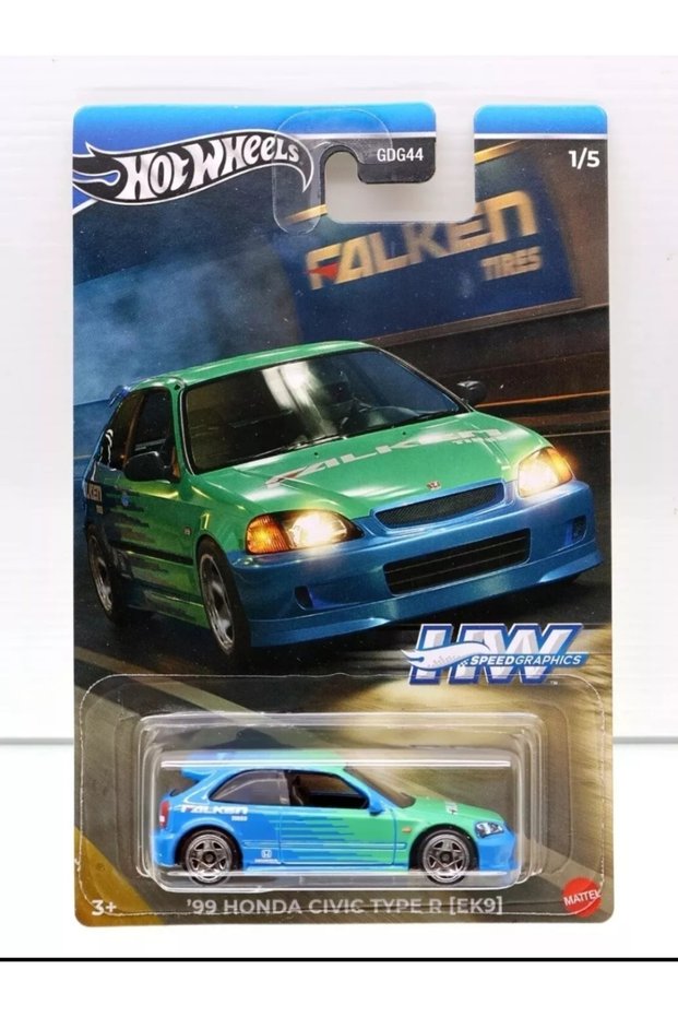 Hw Speed Graphics 1/64 Honda Civic Type R Ek9 2024 Falken Toy Car Collection Model