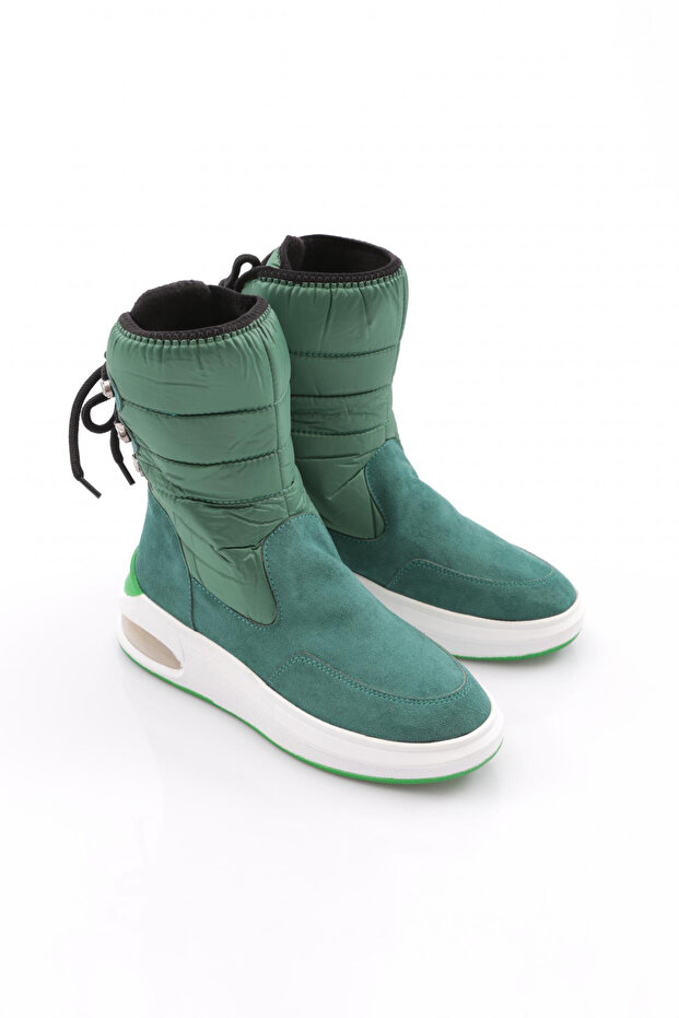 Kadın Bağcıklı Kalın Taban Paraşüt Bot Yeşil 214223137 - 2