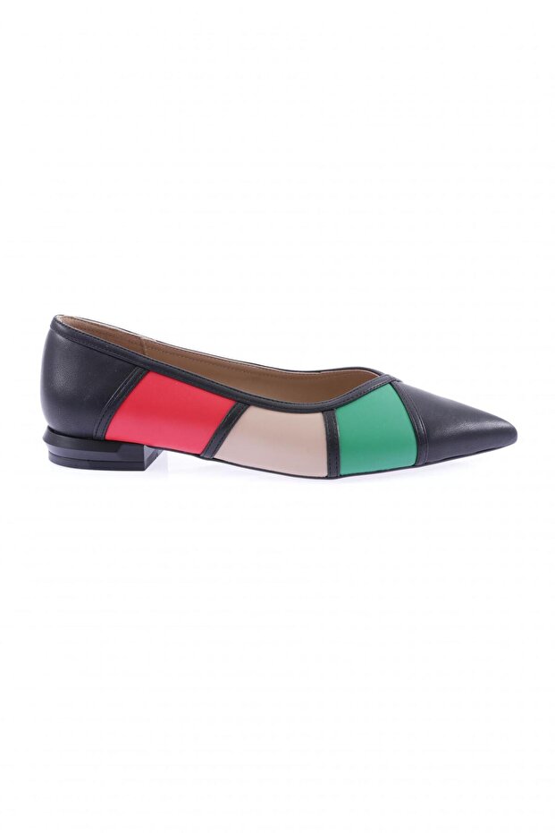 2042-23y Women's Pointed Toe Colorful Ballerinas