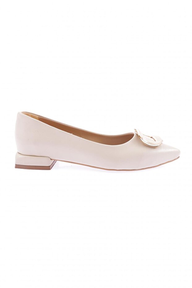 2800-23y Women's Pointed Toe Buckled Ballerinas