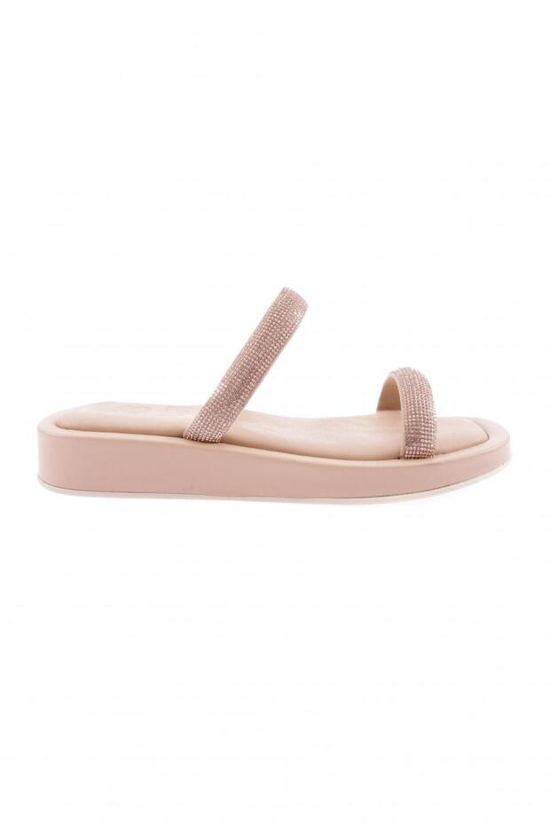 Women's Silver Stone Banded Slippers Nude 111033108