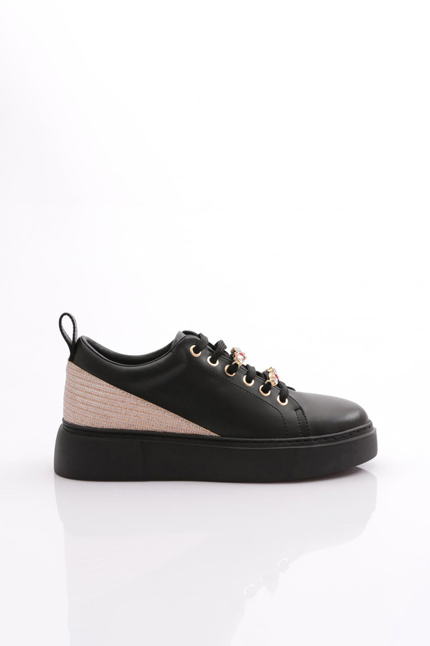 Women's Thick Colored Crystal Stone Sneakers Shoes Black 15299743118