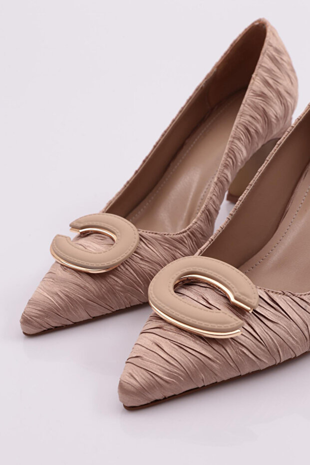Pantofi cu toc pentru femei, satin nude 451512821 - 4