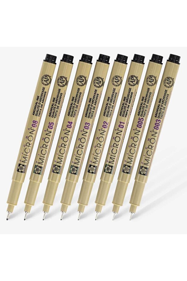 Pıgma Mıcron Siyah Set 8'li - 2