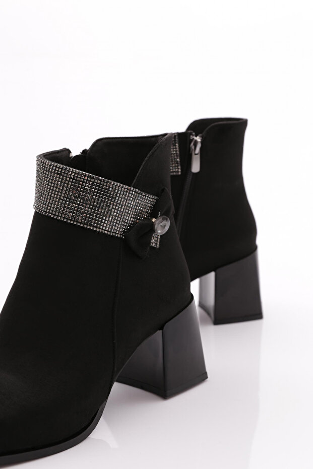 Kadın Topuklu Bot Siyah Süet 85621033 - 4