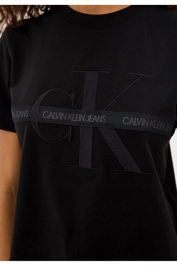 Monogram Logo Nakış Desenli Regular Fıt Tee - 3